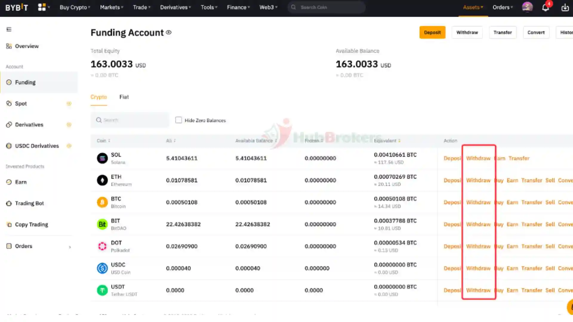 Nạp/rút tiền trên sàn Bybit